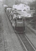 CR 2814 leads an eastbound freight in this undated scene